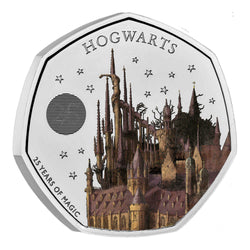 2023 UK 50p HARRY POTTER - HOGWARTS 25th Anniv. Silver Coin