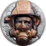 2021 Cook Islands $20 - REAL HEROES - FIREFIGHTER - 3oz 999 SILVER Coin