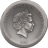 2021 $5 Cook Islands, ATHENA'S OWL - 1oz 999 Silver Coin