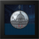 2022 $25 Palau,TIFFANY ART ST PETER'S BASILICA, 5oz 999 Silver Coin