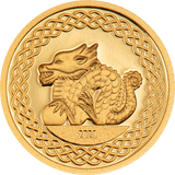 2024 Mongolian 1000 Torpor, Year of the DRAGON 0.5gram 9999 Gold Coin