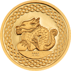 2024 Mongolian 1000 Torpor, Year of the DRAGON 0.5gram 9999 Gold Coin
