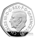 2023 UK 50p HARRY POTTER - HOGWARTS 25th Anniv. Silver Coin