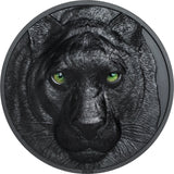 2020 $10 Palau, HUNTERS BY NIGHT- PANTHER, 2oz 999 Silver Coin