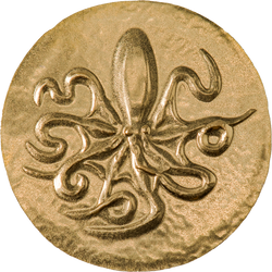 2022 Palau $1 - GOLDEN OCTOPUS - SYRACUSE    0.5 Gram 9999 Gold Coin